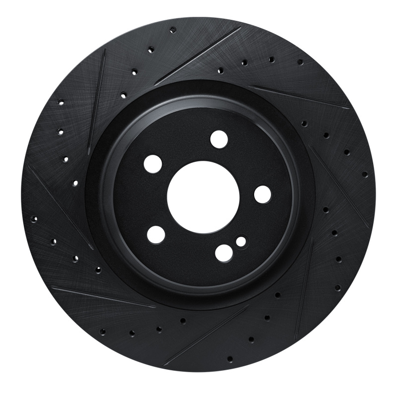 Mercedes-Benz GLS580 Brake Rotor (1) - Rear Left - R1 Concepts - Drilled & Slotted - Black - `20-`26 Mercedes-Benz GLS580 Brake Rotor (1) - Rear Left - R1 Concepts - Drilled & Slotted - Black - `20-`26